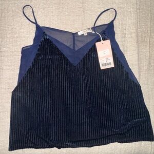 Elegant Navy Blue Women's Top